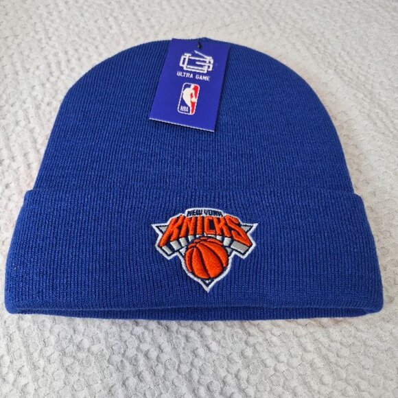 NBA New New York Knicks Knit Beanie Hats 2 Pcs Set Embroided Logo One Size New - Picture 8 of 9